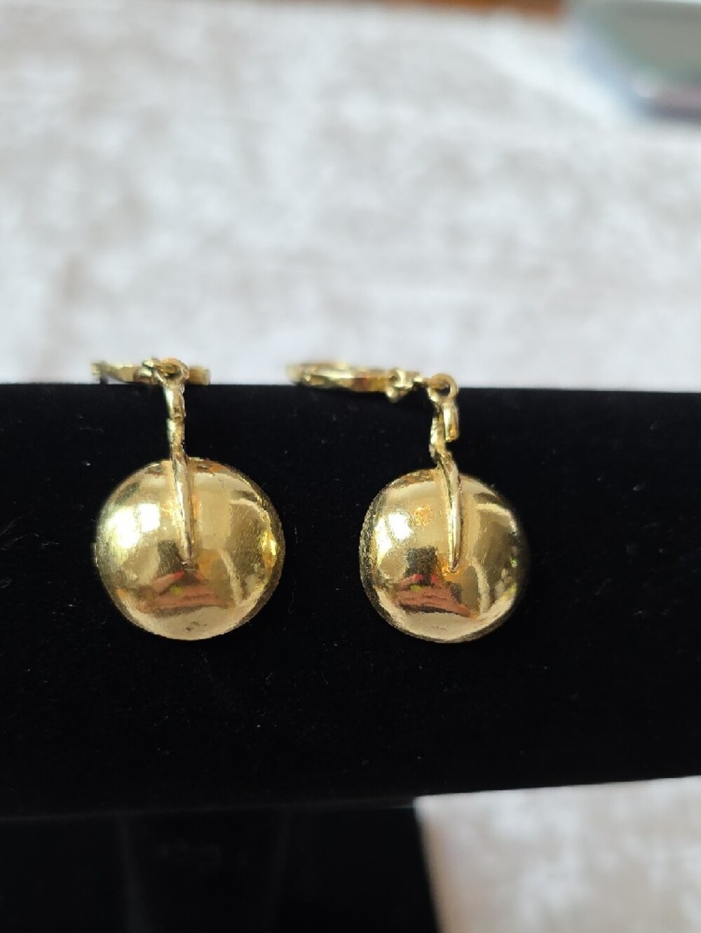 Retro 1970s Polished Gold Over Sterling Disc Drop Earrings - Picture 7 of 8